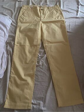 LOFT Pale Yellow Slim Cotton Pants